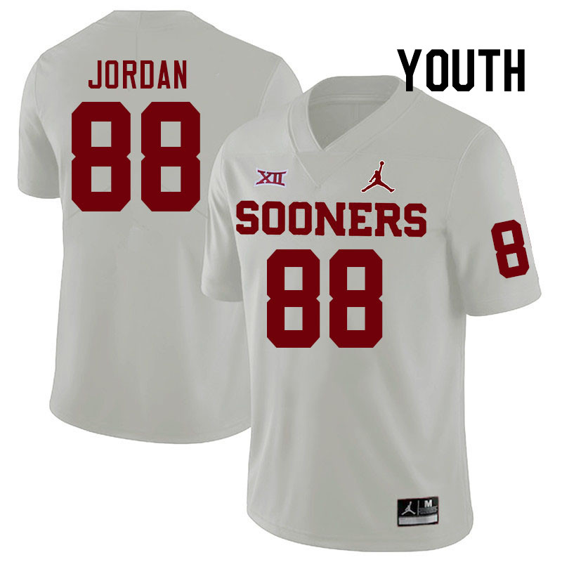 Youth #88 Jacob Jordan Oklahoma Sooners College Football Jerseys Stitched-White